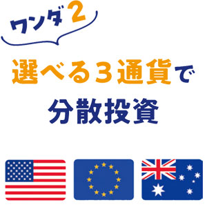 選べる3通貨で分散投資