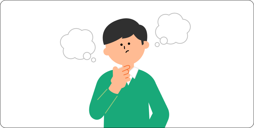 お金の使い方を考える人のイラスト